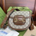 GG 18 HORSEBIT 1955 MINI BAG BEIGE CANVAS AND EBONY CALFSKIN - Image 10