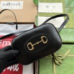 HORSEBIT 1955 SMALL CAMERA BAG 20 IN BLACK CALFSKIN - Image 11