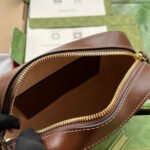 HORSEBIT 1955 SMALL CAMERA BAG 20 IN BEIGE AND EBONY GG BROWN CALFSKIN - Image 6
