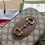 HORSEBIT 1955 SMALL CAMERA BAG 20 IN BEIGE AND EBONY GG BROWN CALFSKIN - Image 3