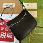 SLIM HORSEBIT SMALL SHOULDER BAG 23 IN BLACK CALFSKIN PALLADIUM HARDWARE - Image 16