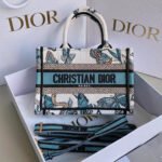 MINI BOOK TOTE 21 BUTTERFLY PATTERN BLUE CALFSKIN - Image 10