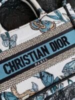 MINI BOOK TOTE 21 BUTTERFLY PATTERN BLUE CALFSKIN - Image 13