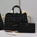 TOUJOURS BAG 37 IN BLACK MIX WHITE CANNAGE TWEED WITH GOLD HARDWARE - Image 10