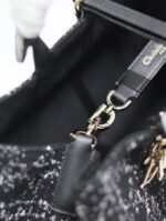 TOUJOURS BAG 37 IN BLACK MIX WHITE CANNAGE TWEED WITH GOLD HARDWARE - Image 9