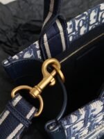 MINI BOOK TOTE 26 BLUE OBLIQUE EMBROIDERY - Image 5