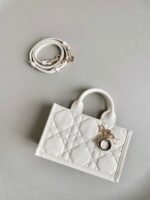 MINI BOOK TOTE 21 WHITE MACCROCANNAGE CALFSKIN - Image 11