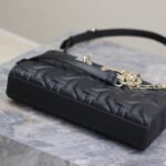 LADY D-JOY BAG 26 IN BLACK GRAPHIC CANNAGE CALFSKIN PALE GOLD-FINISH METAL CHARMS - Image 15
