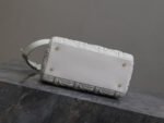 LADY BAG 24 IN WHITE GRAPHIC CANNAGE CALFSKIN PALE GOLD-FINISH METAL CHARMS - Image 9