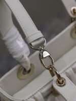LADY BAG 24 IN WHITE GRAPHIC CANNAGE CALFSKIN PALE GOLD-FINISH METAL CHARMS - Image 2