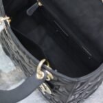LADY BAG 24 IN BLACK GRAPHIC CANNAGE CALFSKIN PALE GOLD-FINISH METAL CHARMS - Image 15