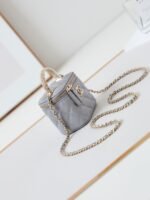 CHANEL 25S MINI VANITY BAG 11 CM IN GREY LAMBSKIN WITH CRYSTAL-EMBELLISHED CC LOGO - Image 15