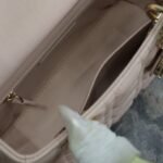 MEDIUM LADY BAG 20 IN BABY PINK QUILTED MACROCANNAGE CALFSKIN SWAMP YELLOW STRAP - Image 15