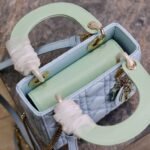 MINI LADY BAG 17 IN BABY BLUE QUILTED MACROCANNAGE CALFSKIN GREEN STRAP - Image 13