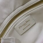 LADY BAG 20 IN WHITE QUILTED MACROCANNAGE CALFSKIN BLACK STRAP - Image 11