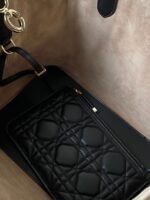 MEDIUM TOUJOURS BAG 28 IN BEIGE CANNAGE CALFSKIN BLACK STRAP - Image 14