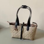 MINI TOUJOURS BAG 23 IN BEIGE CANNAGE CALFSKIN BLACK STRAP - Image 10