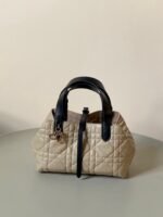 MINI TOUJOURS BAG 23 IN BEIGE CANNAGE CALFSKIN BLACK STRAP - Image 4