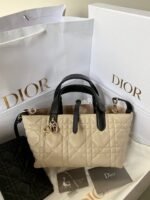 MINI TOUJOURS BAG 23 IN BEIGE CANNAGE CALFSKIN BLACK STRAP - Image 16
