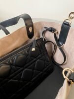 MINI TOUJOURS BAG 23 IN BEIGE CANNAGE CALFSKIN BLACK STRAP - Image 17
