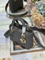 LADY SMALL BAG 20 IN GREY MACROCANNAGE LAMBSKIN GOLD HARDWARE - Image 6
