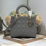 LADY SMALL BAG 24 IN GREY MACROCANNAGE LAMBSKIN GOLD HARDWARE - Image 10