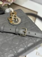 LADY SMALL BAG 24 IN GREY MACROCANNAGE LAMBSKIN GOLD HARDWARE - Image 5
