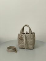 MINI TOUJOURS BUCKET BAG 18 IN BEIGE CANNAGE CALFSKIN - Image 11