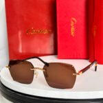 SANTOS SQUARE FRAME SUNGLASSES 524481 IN METAL AND WOODEN - Image 5