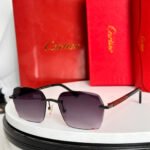 SANTOS SQUARE FRAME SUNGLASSES 524481 IN METAL AND WOODEN - Image 6