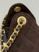 CHANEL 25S HOBO BAG 30 CM IN DARK BROWN SUEDE WITH GOLD HARDWARE - Image 5