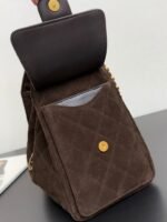 CHANEL 25S HOBO BAG 30 CM IN DARK BROWN SUEDE WITH GOLD HARDWARE - Image 4