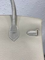 HM BIRKIN 25CM GRIS PERLE CROCODILE AND TOGO LEATHER SILVER HARDWARE - Image 3