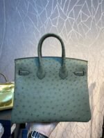 HM BIRKIN 30CM KHAKI OSTRICH LEATHER SILVER HARDWARE - Image 2