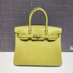 HM BIRKIN 30CM LIME OSTRICH LEATHER GOLD HARDWARE - Image 6