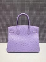 HM BIRKIN 30CM PURPLE OSTRICH LEATHER SILVER HARDWARE - Image 7