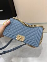 BOY BAG MEDIUM 25 CLOUD BLUE CAVIAR GOLD HARDWARE - Image 9