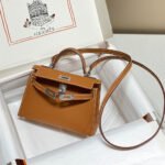 HM KELLY MINI 20 GOLDEN BROWN EPSOM SILVER HARDWARE