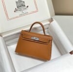 HM KELLY MINI 20 GOLDEN BROWN EPSOM SILVER HARDWARE - Image 10