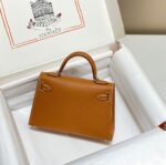 HM KELLY MINI 20 GOLDEN BROWN EPSOM SILVER HARDWARE - Image 3