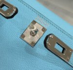 HM KELLY MINI 20 SKY BLUE EPSOM SILVER HARDWARE - Image 6