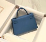 HM KELLY MINI 20 BLUE EPSOM GOLD HARDWARE - Image 3