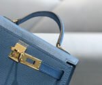 HM KELLY MINI 20 BLUE EPSOM GOLD HARDWARE - Image 13