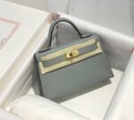 HM KELLY MINI 20 MEDIUM GREY EPSOM GOLD HARDWARE - Image 9