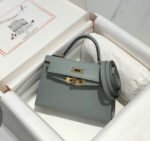HM KELLY MINI 20 MEDIUM GREY EPSOM GOLD HARDWARE - Image 12