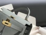 HM KELLY MINI 20 MEDIUM GREY EPSOM GOLD HARDWARE - Image 14