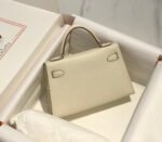 HM KELLY MINI 20 WHITE EPSOM SILVER HARDWARE - Image 10