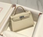HM KELLY MINI 20 WHITE EPSOM SILVER HARDWARE - Image 11