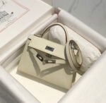 HM KELLY MINI 20 WHITE EPSOM SILVER HARDWARE - Image 12
