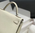 HM KELLY MINI 20 WHITE EPSOM SILVER HARDWARE - Image 5